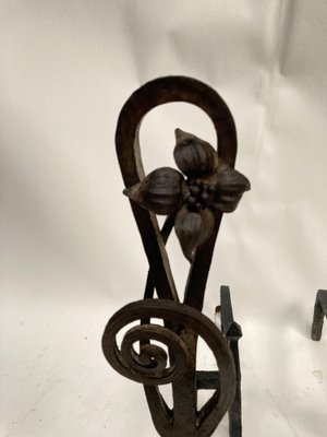 Wrought Iron Chenets, 1910s-VRR-1719419