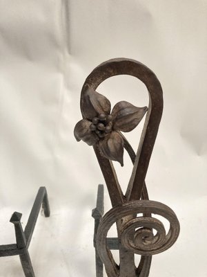 Wrought Iron Chenets, 1910s-VRR-1719419