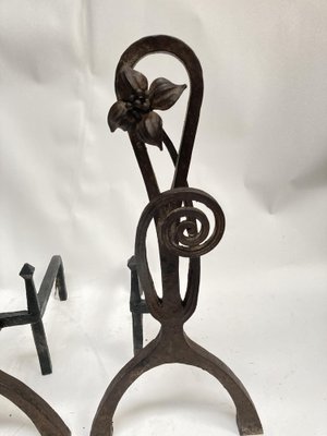 Wrought Iron Chenets, 1910s-VRR-1719419