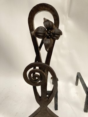 Wrought Iron Chenets, 1910s-VRR-1719419