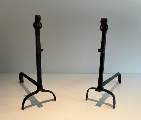 Wrought Iron Chenets, Set of 2-BA-1776478