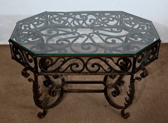 Wrought Iron Coffee Table, 1930s-RVK-1407423