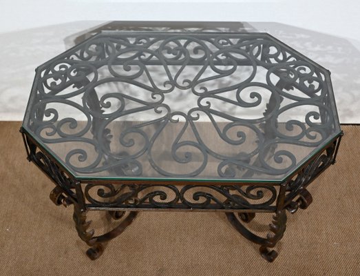 Wrought Iron Coffee Table, 1930s-RVK-1407423