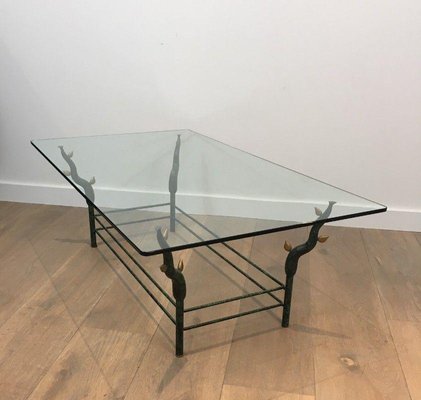 Wrought Iron Coffee Table in the style of Willy Daro-BA-1365817