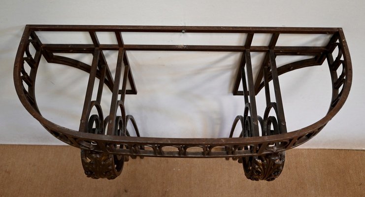 Wrought Iron Console Table, 1930s-RVK-1407445