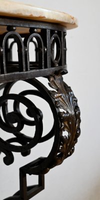 Wrought Iron Console Table, 1930s-RVK-1407445