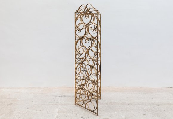 Wrought Iron Decorative Gilt Folding Screen, Italy, 1950s-KL-1113733