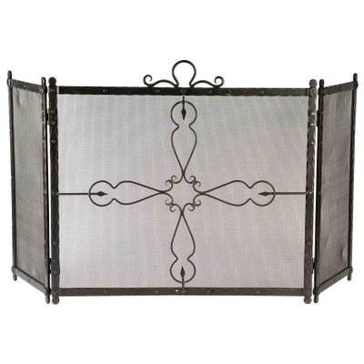 Wrought Iron Fire Screen, Early 20th Century-WFS-994126