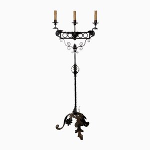 Wrought Iron Floor Candleholder, 1900s-NPC-1818696