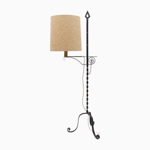 Wrought Iron Floor Lamp attributed to Raymond Subes, 1960s-KQB-1415024