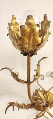 Wrought Iron Gold Leaf Wall Light. France, 1970s-RGF-1362092