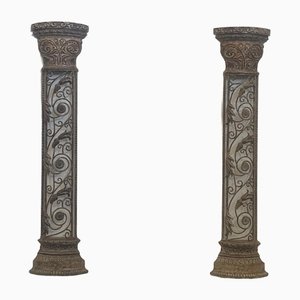 Wrought Iron Half Columns, 1970s, Set of 2-IJR-1393700