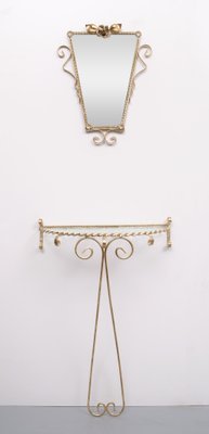 Wrought Iron Hall Set, France, 1950s, Set of 3-GCG-1131416