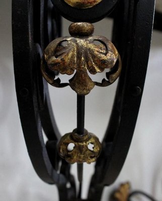 Wrought Iron & Marble Console Table, 1940s-RVK-886188