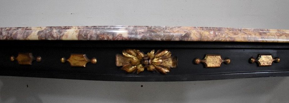 Wrought Iron & Marble Console Table, 1940s-RVK-886188