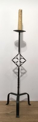 Wrought Iron Parquet Lamp, 1950s-BA-1365754