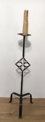 Wrought Iron Parquet Lamp, 1950s-BA-1365754