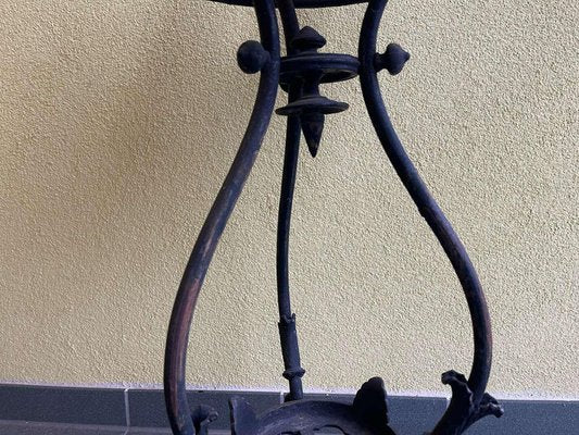 Wrought Iron Pedestal Flower Table-PXE-2019631