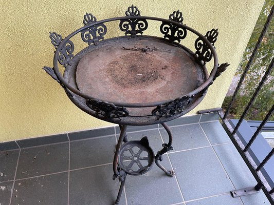 Wrought Iron Pedestal Flower Table-PXE-2019631