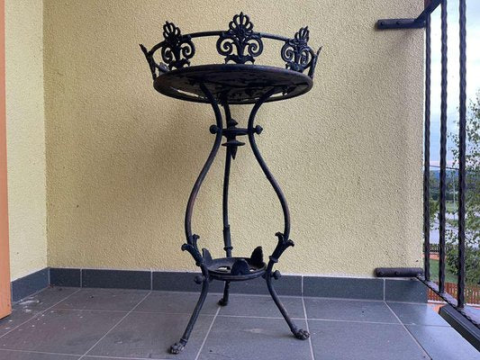 Wrought Iron Pedestal Flower Table-PXE-2019631