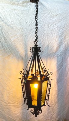 Wrought Iron Pendant Lantern, 1950s-XQC-1309389