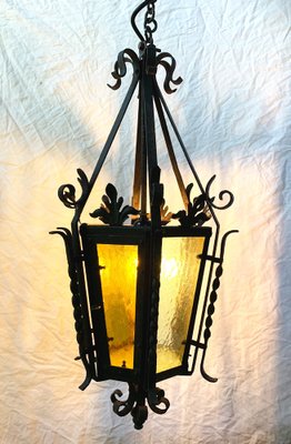 Wrought Iron Pendant Lantern, 1950s-XQC-1309389