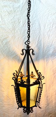 Wrought Iron Pendant Lantern, 1950s-XQC-1309389