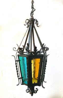 Wrought Iron Pendant Lantern, 1950s-XQC-1309389