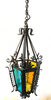 Wrought Iron Pendant Lantern, 1950s-XQC-1309389