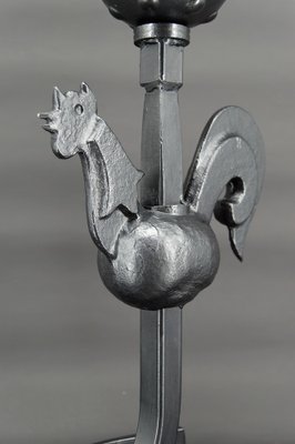 Wrought Iron Rooster Lamp by Jean Touret, 1950s-XNH-1804534