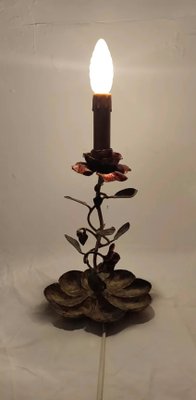 Wrought Iron Rose Bush Shaped Table Lamp. France, 1950s-RGF-1415230