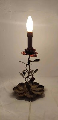 Wrought Iron Rose Bush Shaped Table Lamp. France, 1950s-RGF-1415230