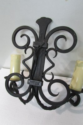 Wrought Iron Sconces, 1970s, Set of 2-RDN-567422