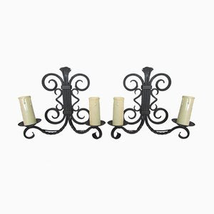 Wrought Iron Sconces, 1970s, Set of 2-RDN-567422