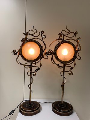 Wrought Iron Table Lamp by Leeazanne for Lam Lee Group, 1990s-IJR-846251