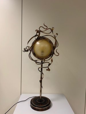 Wrought Iron Table Lamp by Leeazanne for Lam Lee Group, 1990s-IJR-846251