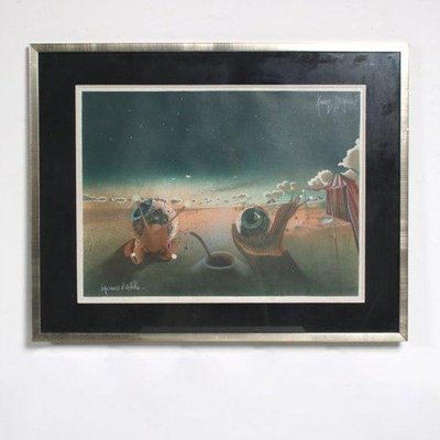 Xavier Degans, Surrealist Artwork, 1970s, Print, Framed-DV-1416152