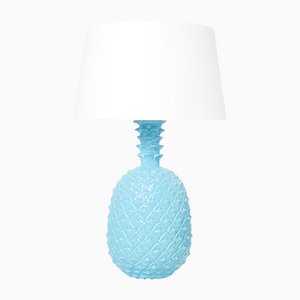 Xl Blue Ceramic Pineapple Table Lamp by Tommaso Barbi, 1970s-YJA-1098565