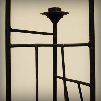 XL Brutalist Steel Candleholder, 1960s-ZJN-879102