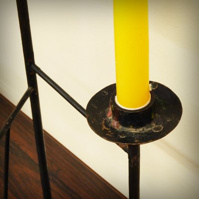 XL Brutalist Steel Candleholder, 1960s-ZJN-879102