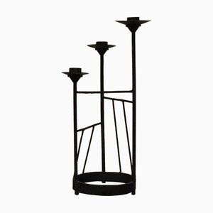 XL Brutalist Steel Candleholder, 1960s-ZJN-879102