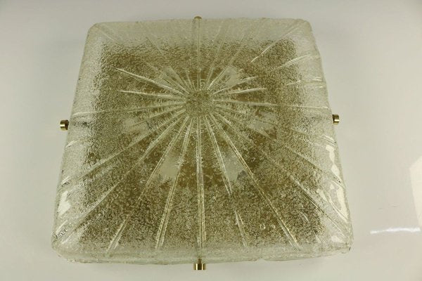 XL Mid-Century Austrian Square Glass VTG Flush Mount from Kalmar-FUP-931740