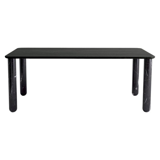 XLarge Black Wood and Black Marble Sunday Dining Table by Jean-Baptiste Souletie