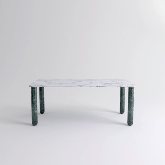 XLarge White and Green Marble Sunday Dining Table by Jean-Baptiste Souletie