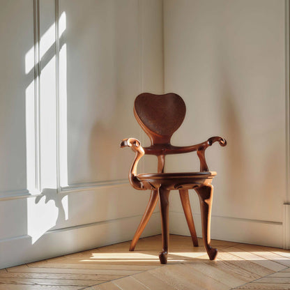 Solid wood chair with armrests Calvet by Bd Barcelona Design