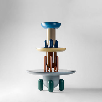 Round glass-fibre side table EXPLORER 1 by Bd Barcelona Design #Multicolor Beige - V2