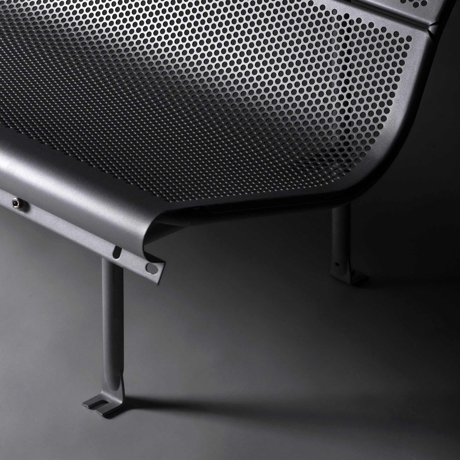 Modular Steel Bench With Back Perforano by Bd Barcelona Design