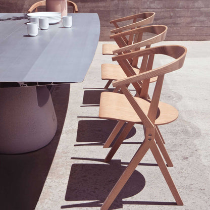 CHAIR B - Folding wooden chair with armrests, Not upholstered seat