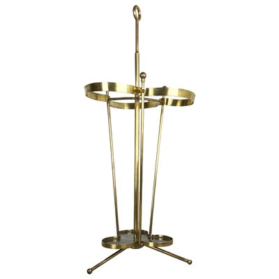 XXL Bauhaus Brass Umbrella Stand, 1950s-QZ-1120668