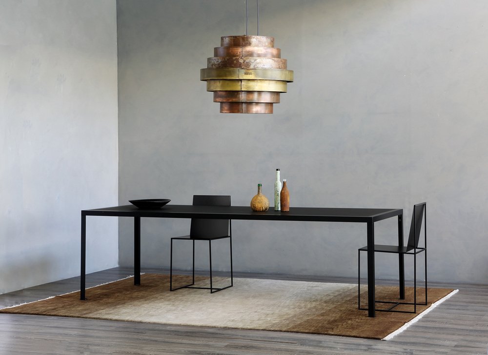 XXL Black Linoleum TAVOLO Dining Table by Maurizio Peregalli for Zeus